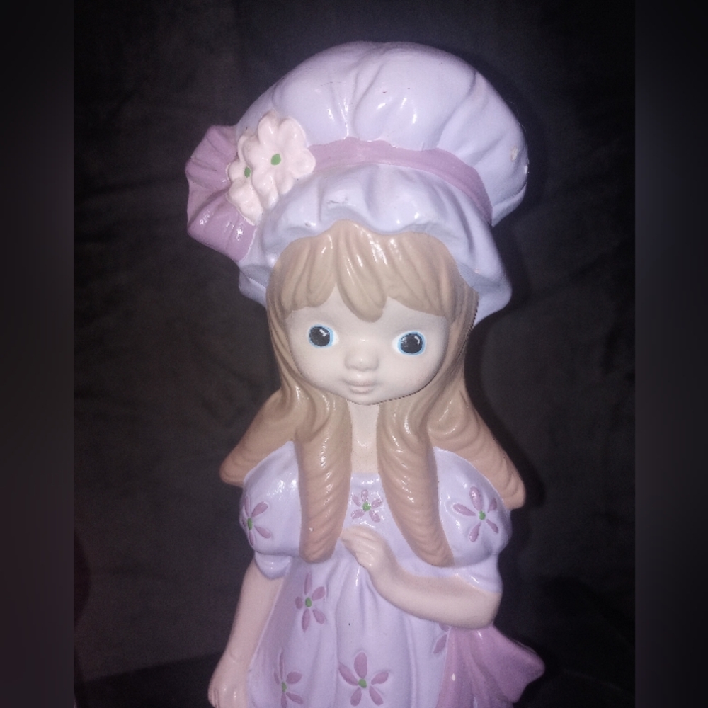 Vintage Ceramic 1980 Painted Girls 12 in Handmade - Picture 4 of 15